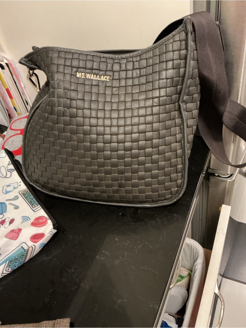 MZ Wallace Gunmetal Woven Box Crossbody - Picture 3 of 6